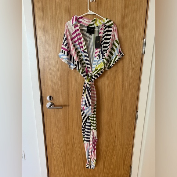 NWT - Le Superbe Miko Sundress Sun Dress Hi-Lo Hem Stripe Multi - Size 4 - Picture 5 of 8